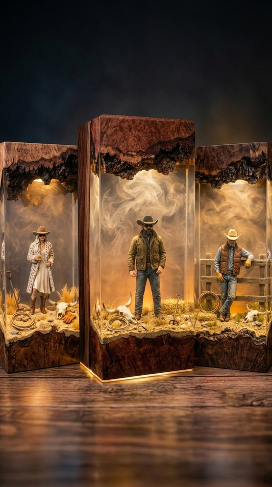 Handmade Yellowstone Resin Lamp