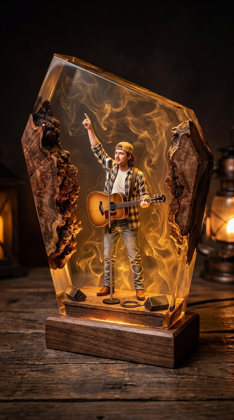 Morgan Wallen Resin Lamp - Performing